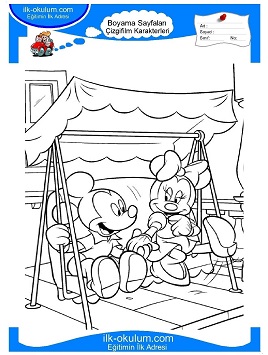Çocuklar İçin Mickey Mouse Boyama Sayfaları 